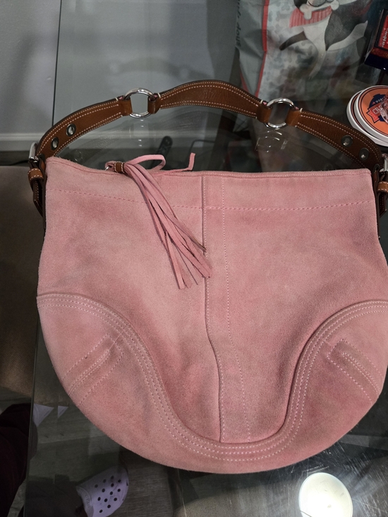 Coach Handbags - Vintage Y2K Coach Pink Suede Soho Hobo Shoulder Bag